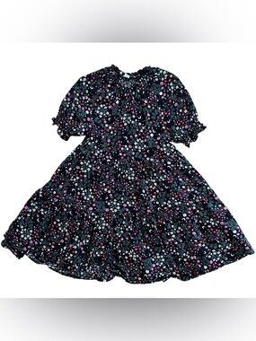 Free Assembly Girls Floral Dress Size 6/6X Black Pink Boho
